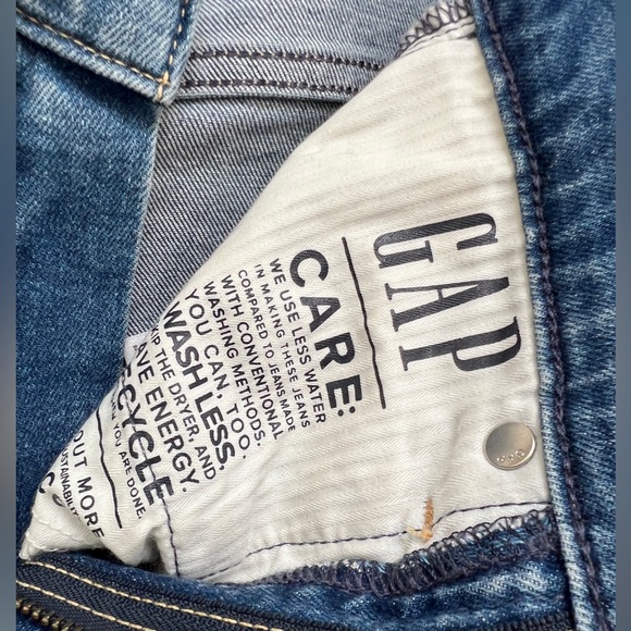 Gap High Rise Patched 70s Flare Raw Hem Jeans Woman’s 24/00P - Picture 13 of 13